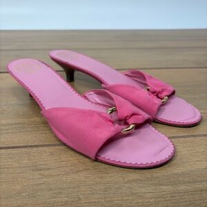 Lilly Pulitzer Via Palm Beach Vintage Kitten Heels Pink Retro Style Coral